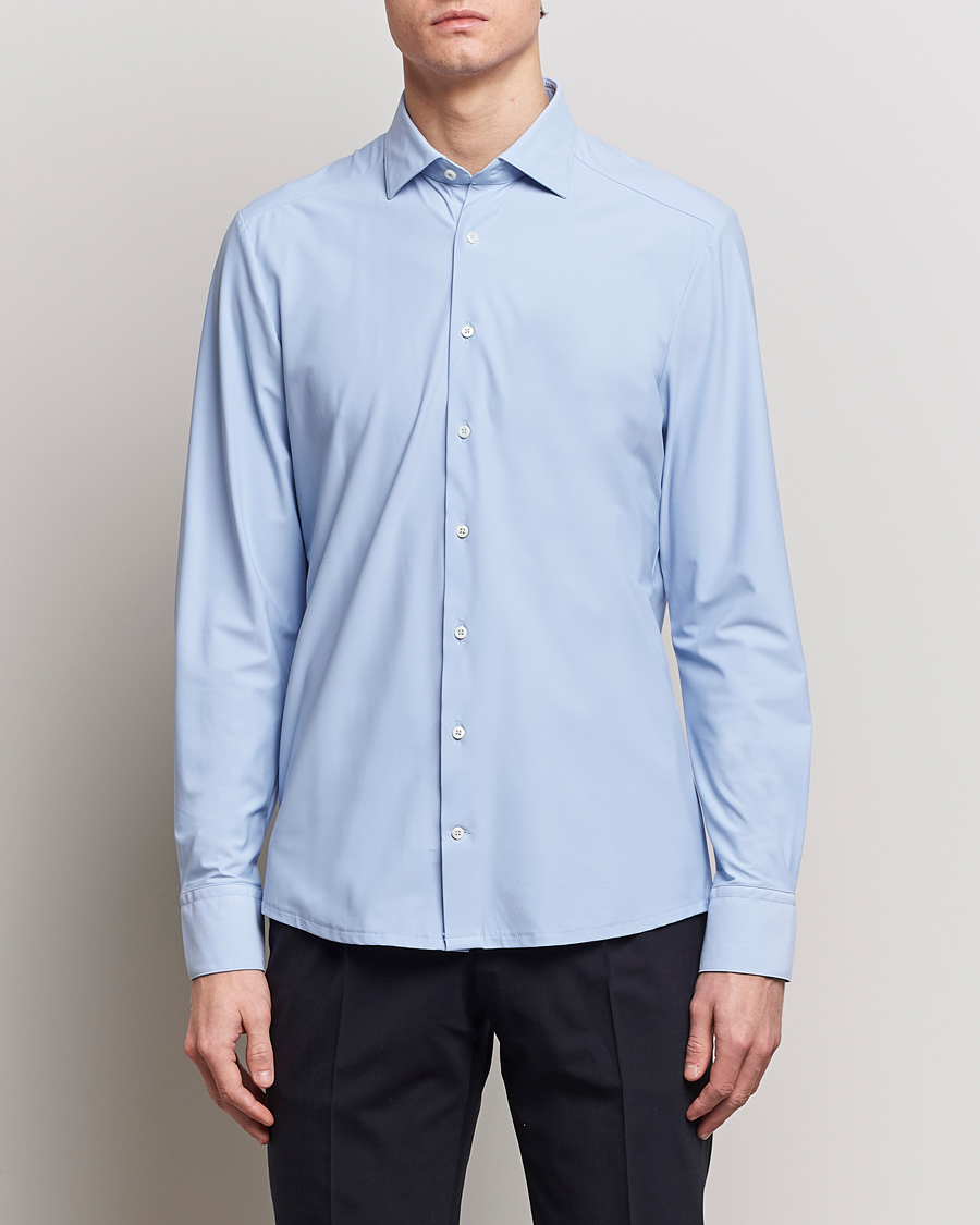 Herre | Casualskjorter | Stenströms | Slimline Cut Away 4-Way Stretch Shirt Light Blue