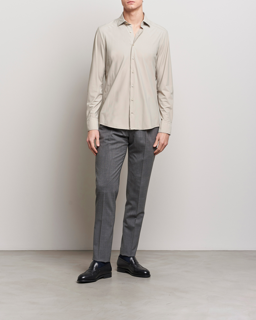 Herre |  | Stenströms | Slimline Cut Away 4-Way Stretch Shirt Clay