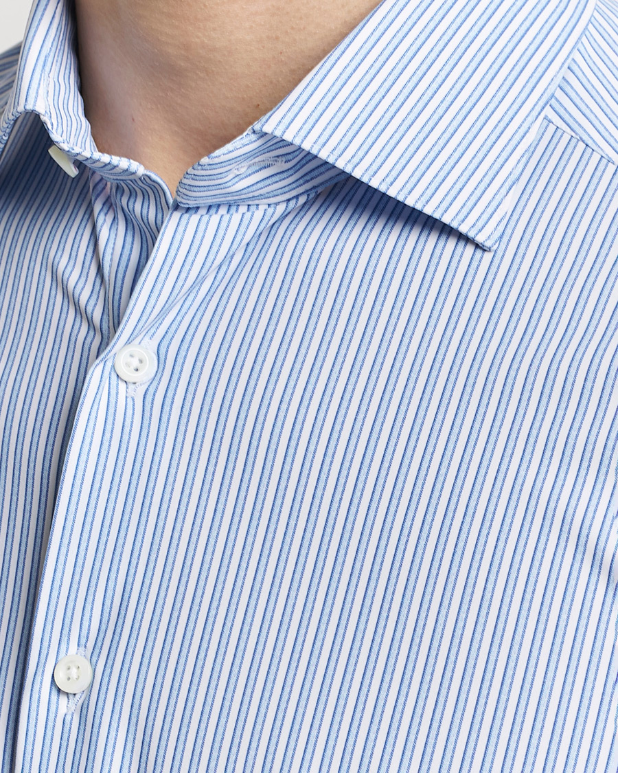 Herre | Skjorter | Stenströms | Slimline Striped Cut Away 4-Way Stretch Shirt Blue