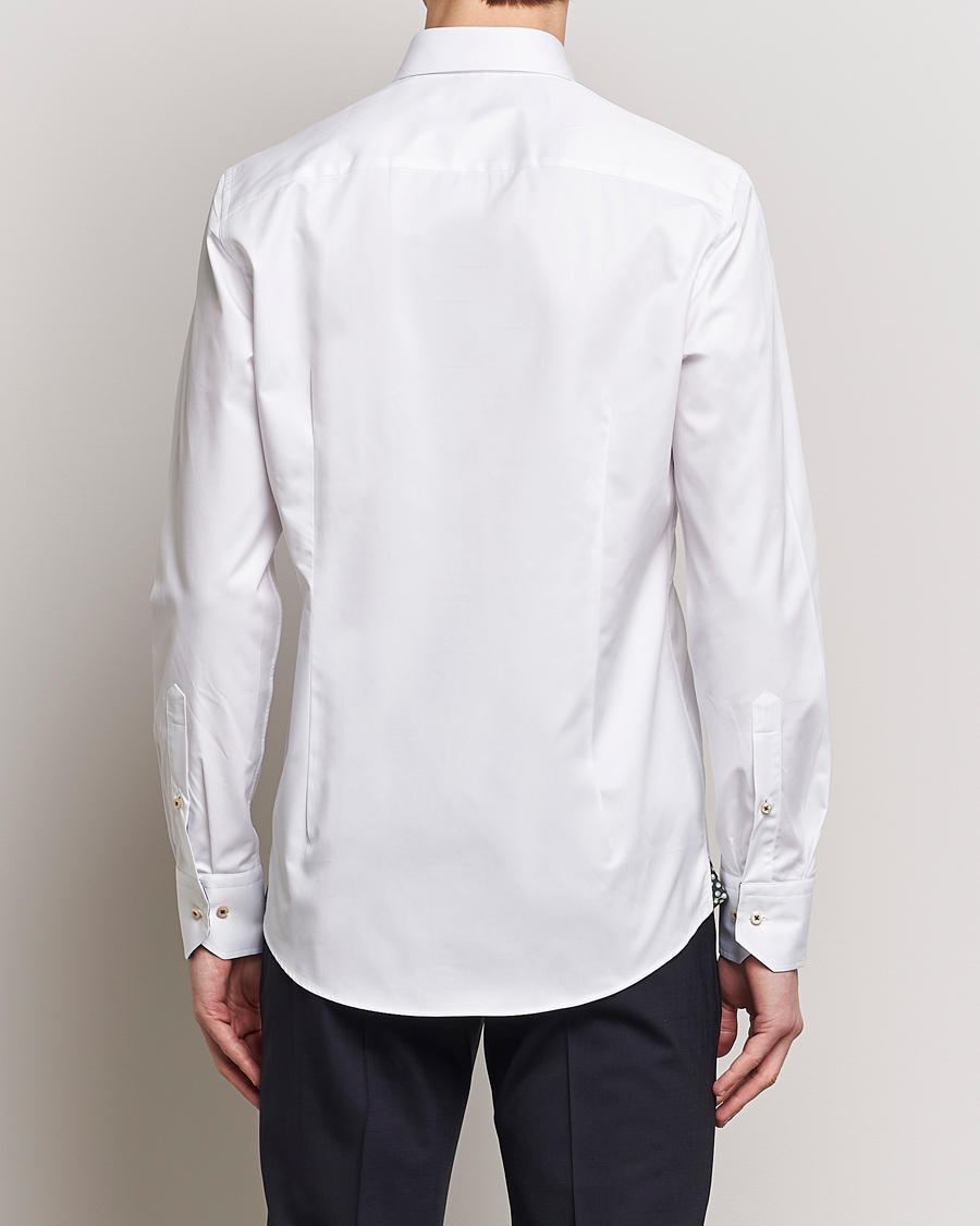 Herre | Skjorter | Stenströms | Slimline Cut Away Circle Contrast Shirt White
