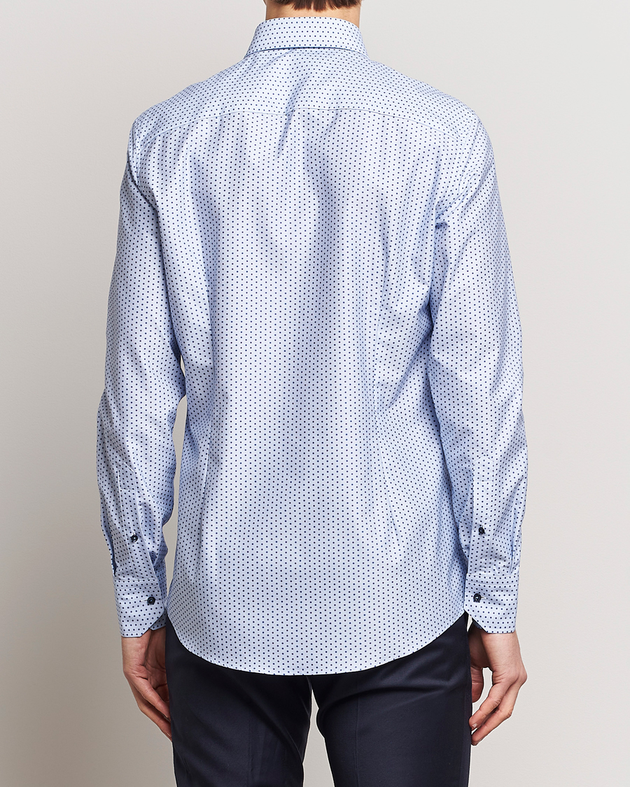 Herre | Skjorter | Stenströms | Slimline Cut Away Small Flower Print Shirt Blue