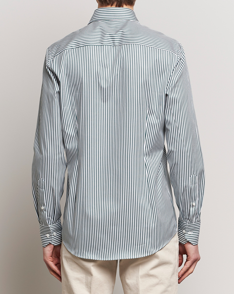 Herre | Skjorter | Stenströms | Slimline Cut Away Striped Shirt Green