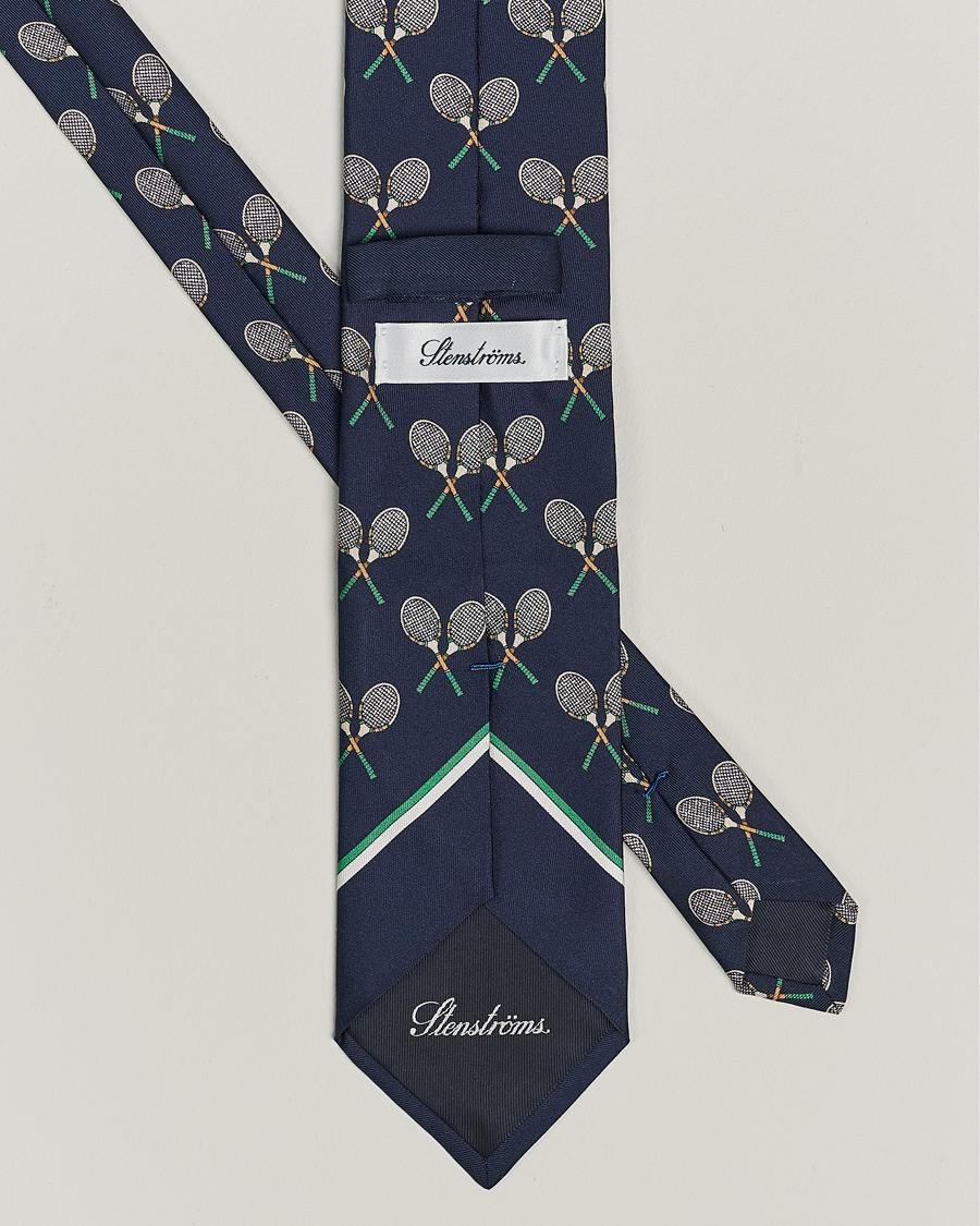 Herre | Slips | Stenströms | Silk Tennis Tie Navy/Green