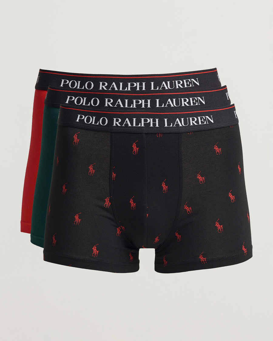 Herre | Undertøy | Polo Ralph Lauren | 3-Pack Cotton Stretch Trunk Red/Black PP/Hunter Green