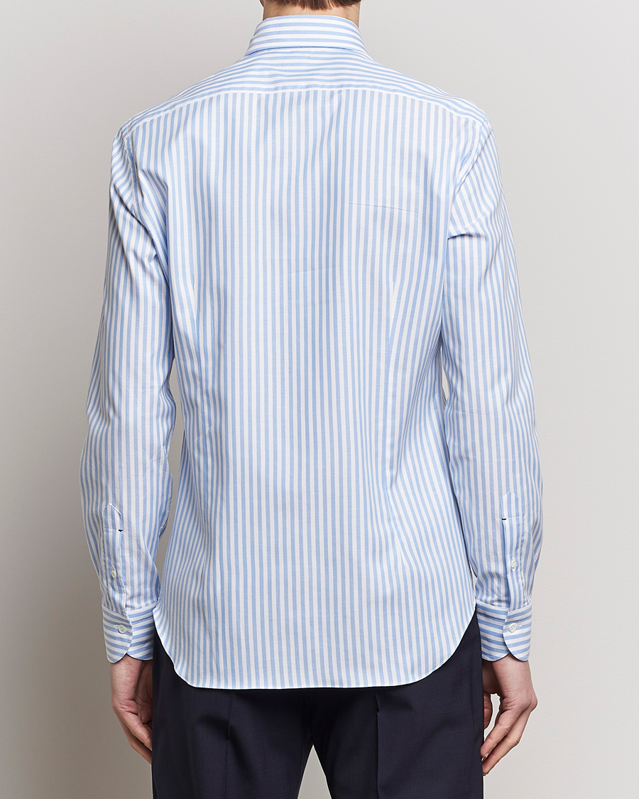 Herre | Skjorter | Mazzarelli | Soft Oxford Button Down Shirt Blue Stripe