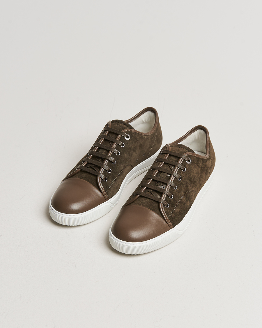 Herre | Lanvin Nappa Cap Toe Sneaker Khaki | Lanvin | Nappa Cap Toe Sneaker Khaki