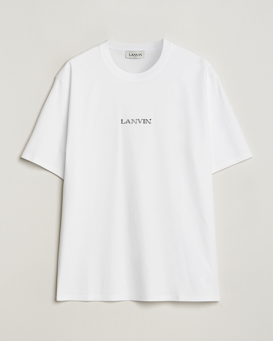 Herre | T-Shirts | Lanvin | Embroidered Logo T-Shirt White
