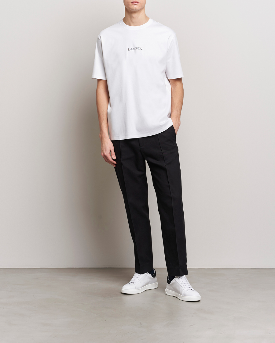 Herre | T-Shirts | Lanvin | Embroidered Logo T-Shirt White