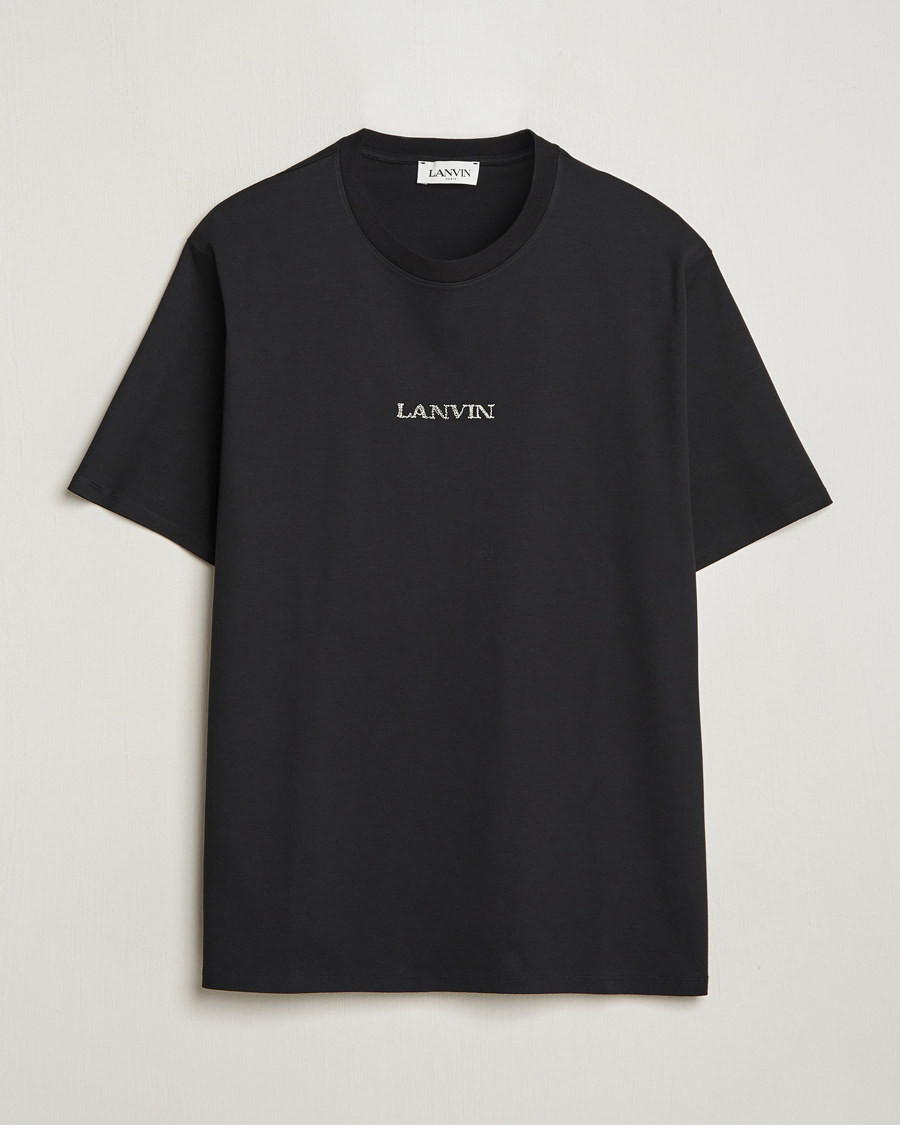 Herre | T-Shirts | Lanvin | Embroidered Logo T-Shirt Black