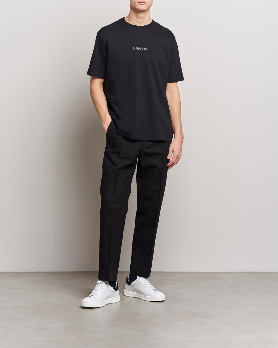 Herre | T-Shirts | Lanvin | Embroidered Logo T-Shirt Black