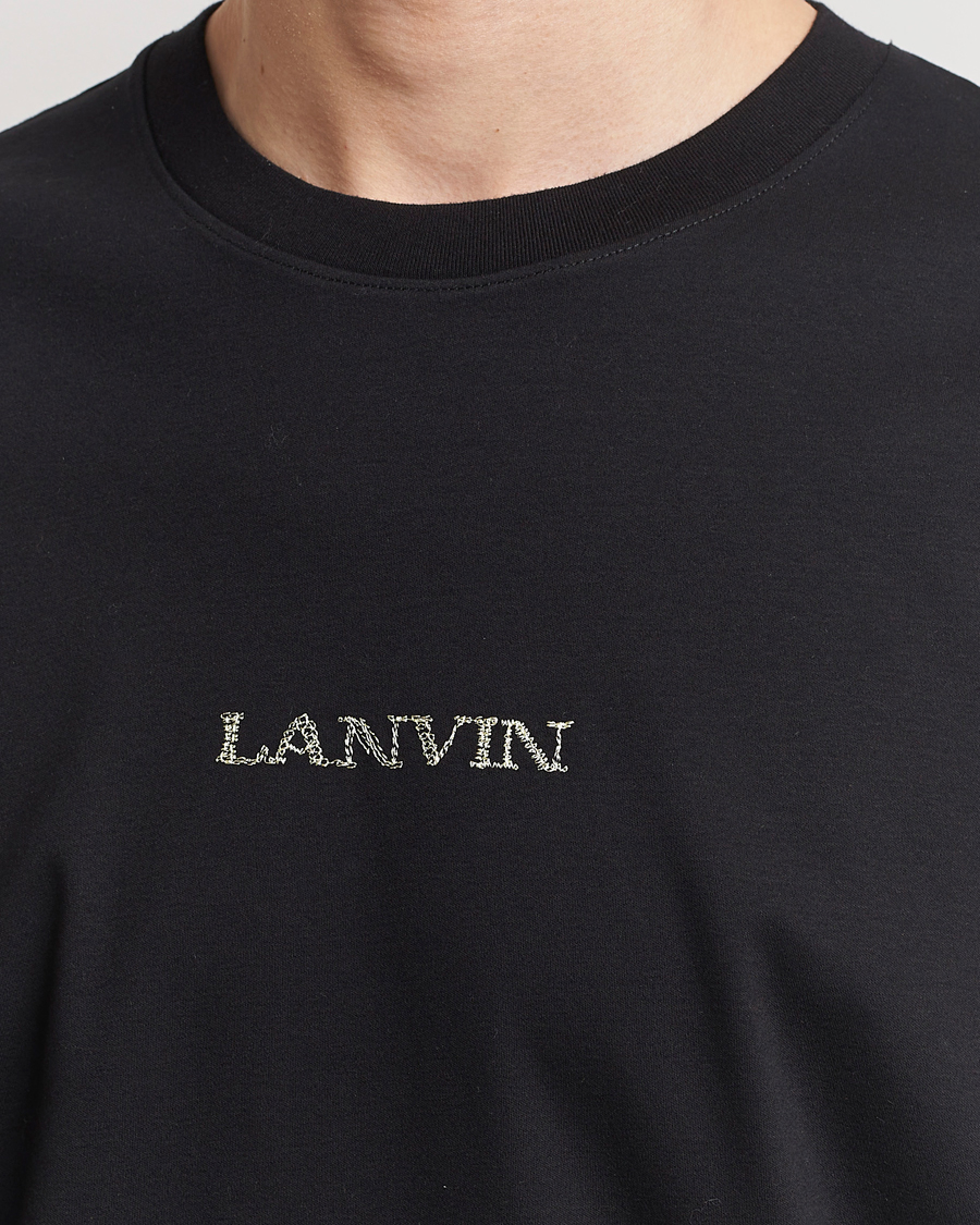 Herre | T-Shirts | Lanvin | Embroidered Logo T-Shirt Black