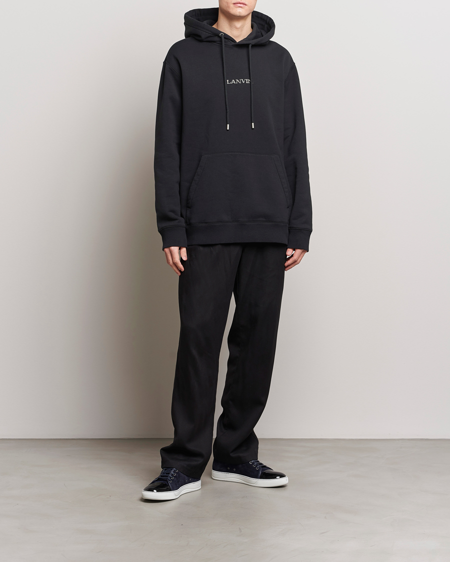 Herre | Gensere | Lanvin | Embroidered Logo Hoodie Black