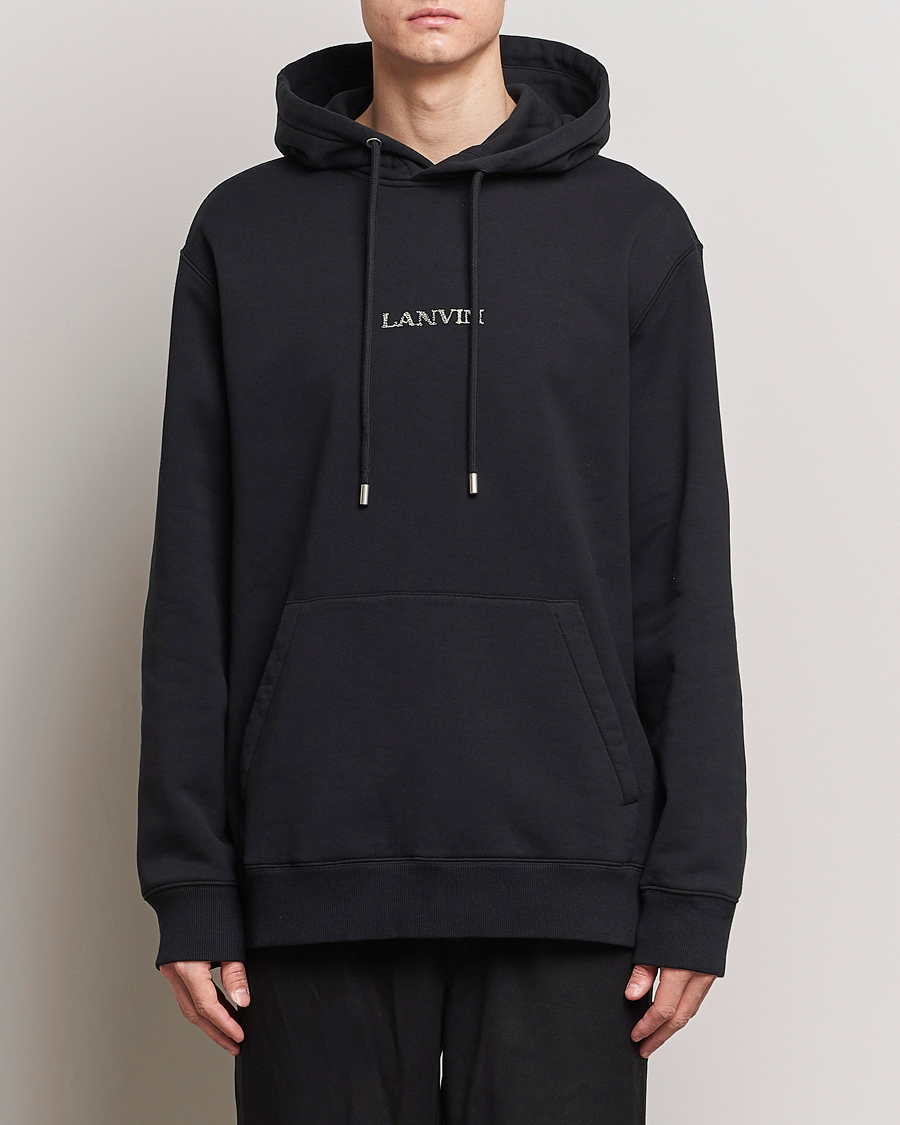 Herre | Hettegensere | Lanvin | Embroidered Logo Hoodie Black