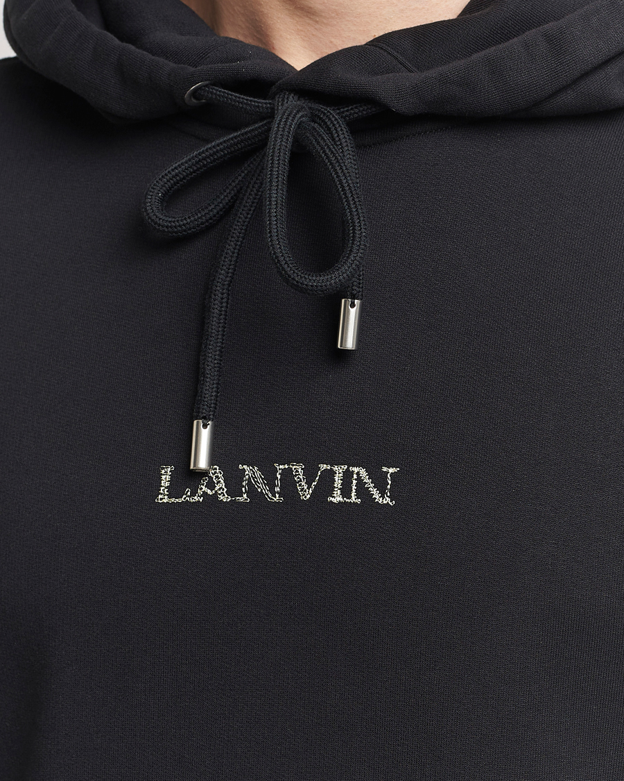 Herre | Gensere | Lanvin | Embroidered Logo Hoodie Black