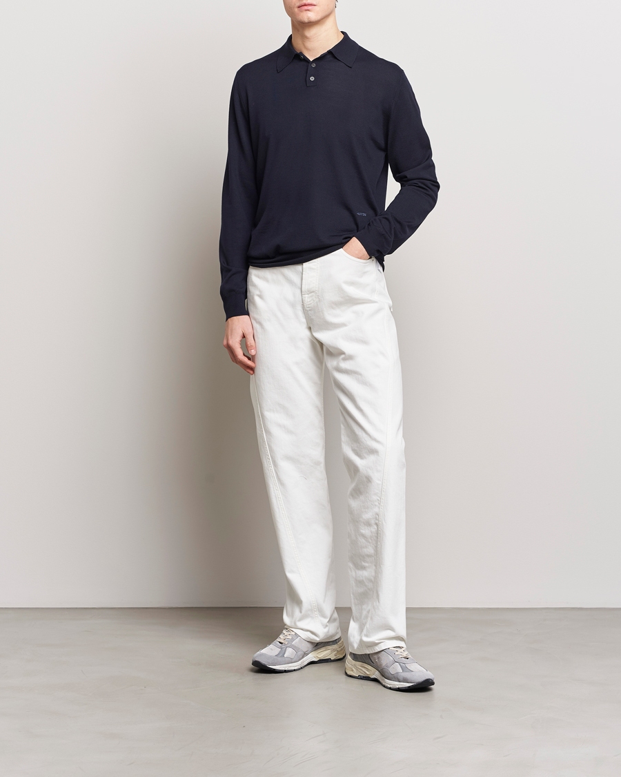 Herre | Gensere | Lanvin | Merino Wool Knitted Polo Thunder