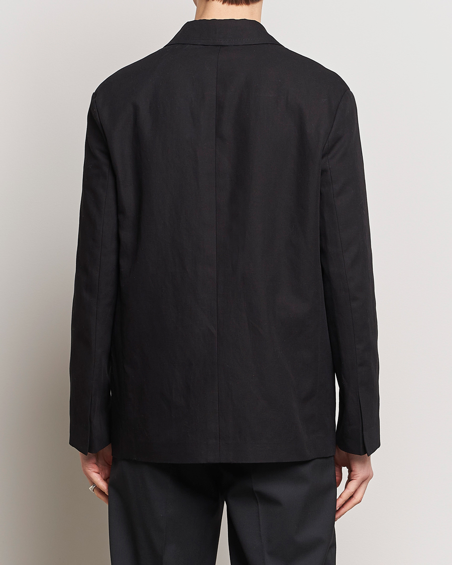 Herre | Dressjakker | Lanvin | Deconstructed Cotton/Linen Blazer Black