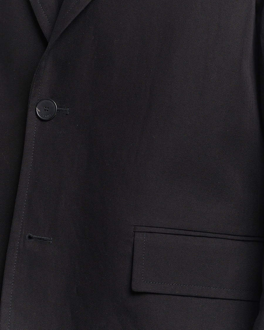 Herre | Dressjakker | Lanvin | Deconstructed Cotton/Linen Blazer Black