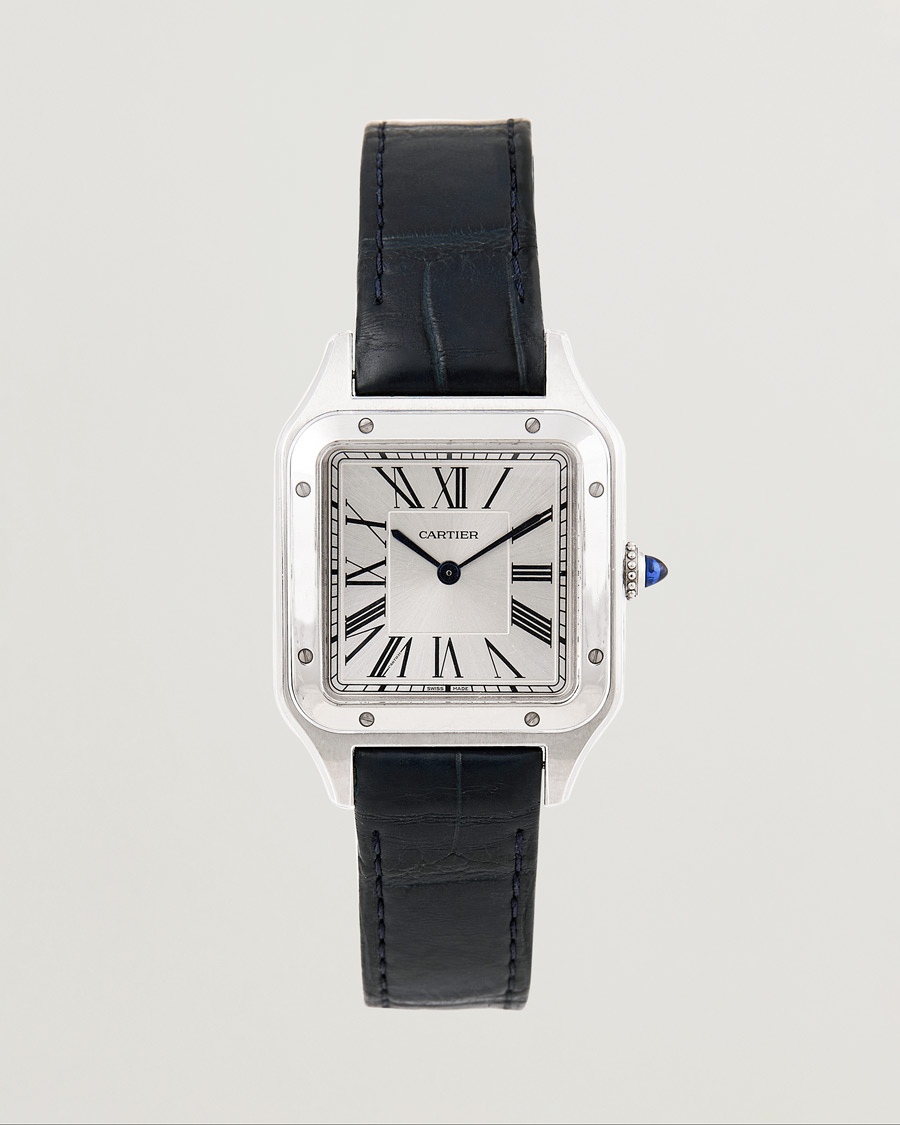 Herre | Cartier Pre-Owned Santos Dumont WSSA0022 Silver | Cartier Pre-Owned | Santos Dumont WSSA0022 Silver