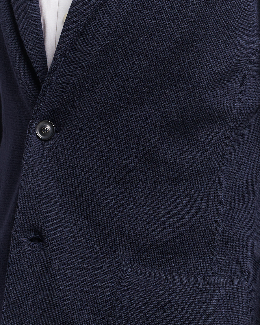 Herre | Dressjakker | Lardini | Knitted Wool Blazer Navy