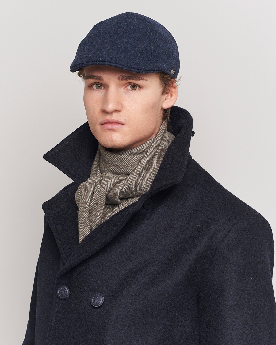 Herre | Assesoarer | Wigéns | Pub Cap Melton Wool Blue Melange