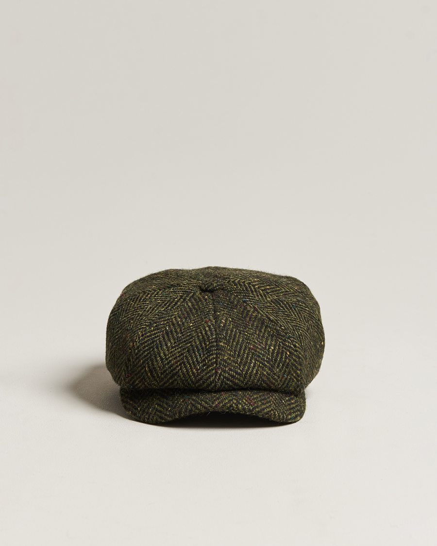 Herre | Hatter og capser | Wigéns | Newsboy Retro Donegal Wool Dark Green
