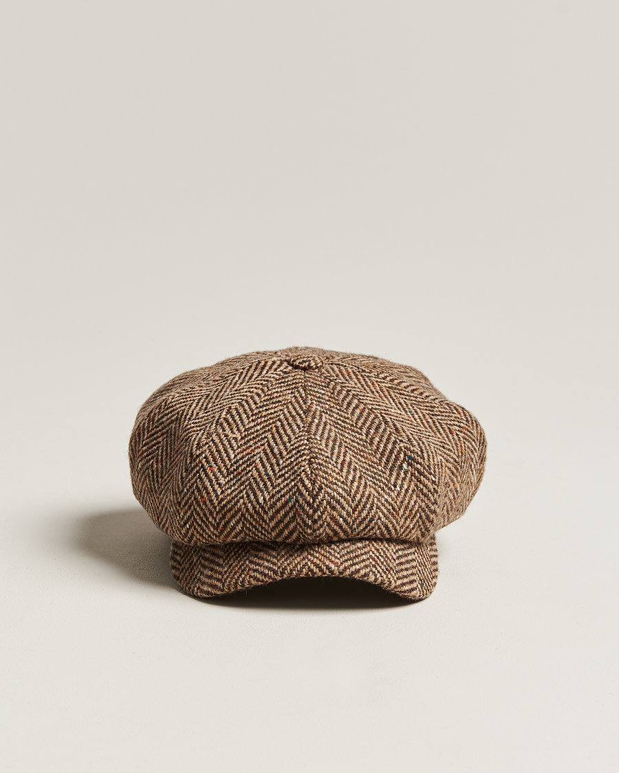 Herre | Hatter og capser | Wigéns | Newsboy Retro Donegal Wool Light Brown
