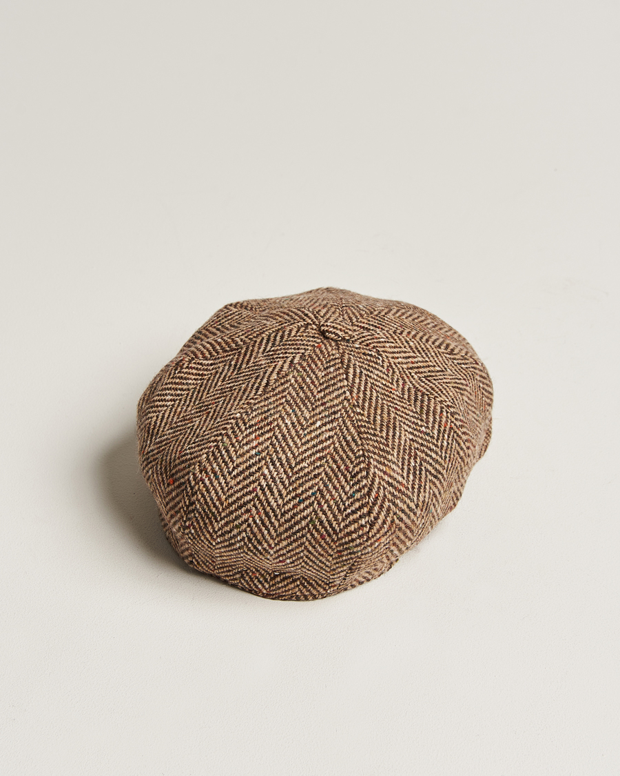 Herre | Hatter og capser | Wigéns | Newsboy Retro Donegal Wool Light Brown