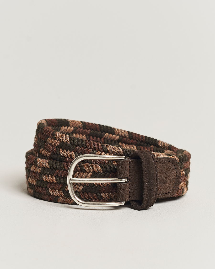 Herre | Belter | Anderson's | Braided Wool Belt Dark Brown