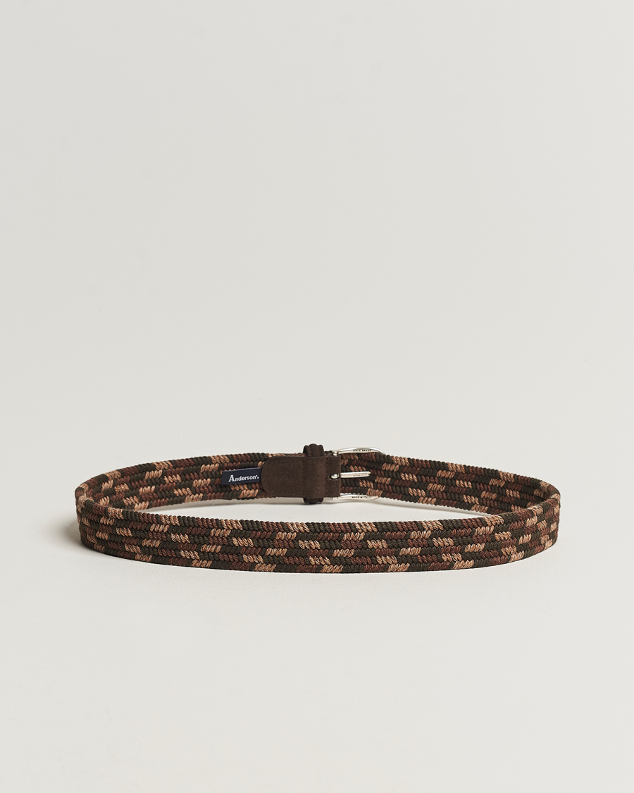 Herre | Anderson's | Anderson's | Braided Wool Belt Dark Brown