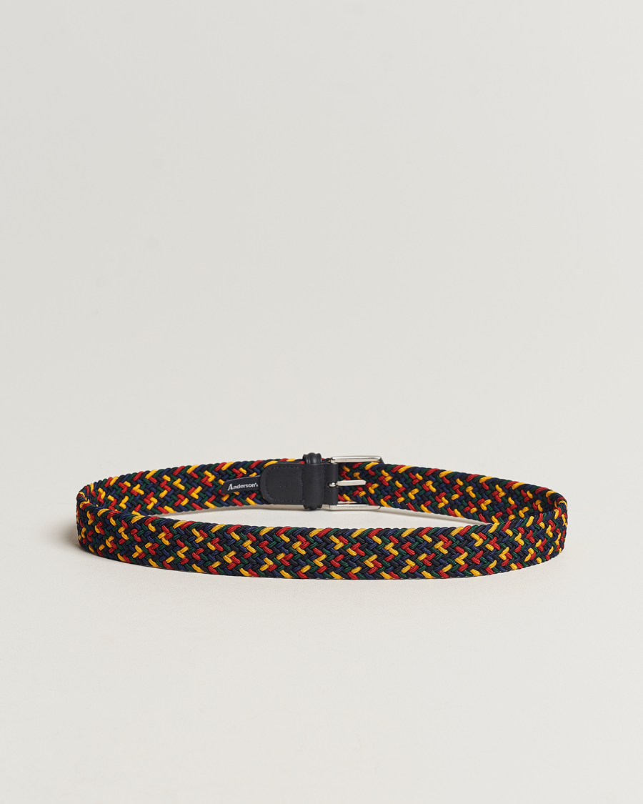 Herre | Italian Department | Anderson's | Stretch Woven 3,5 cm Belt Ivy Multi