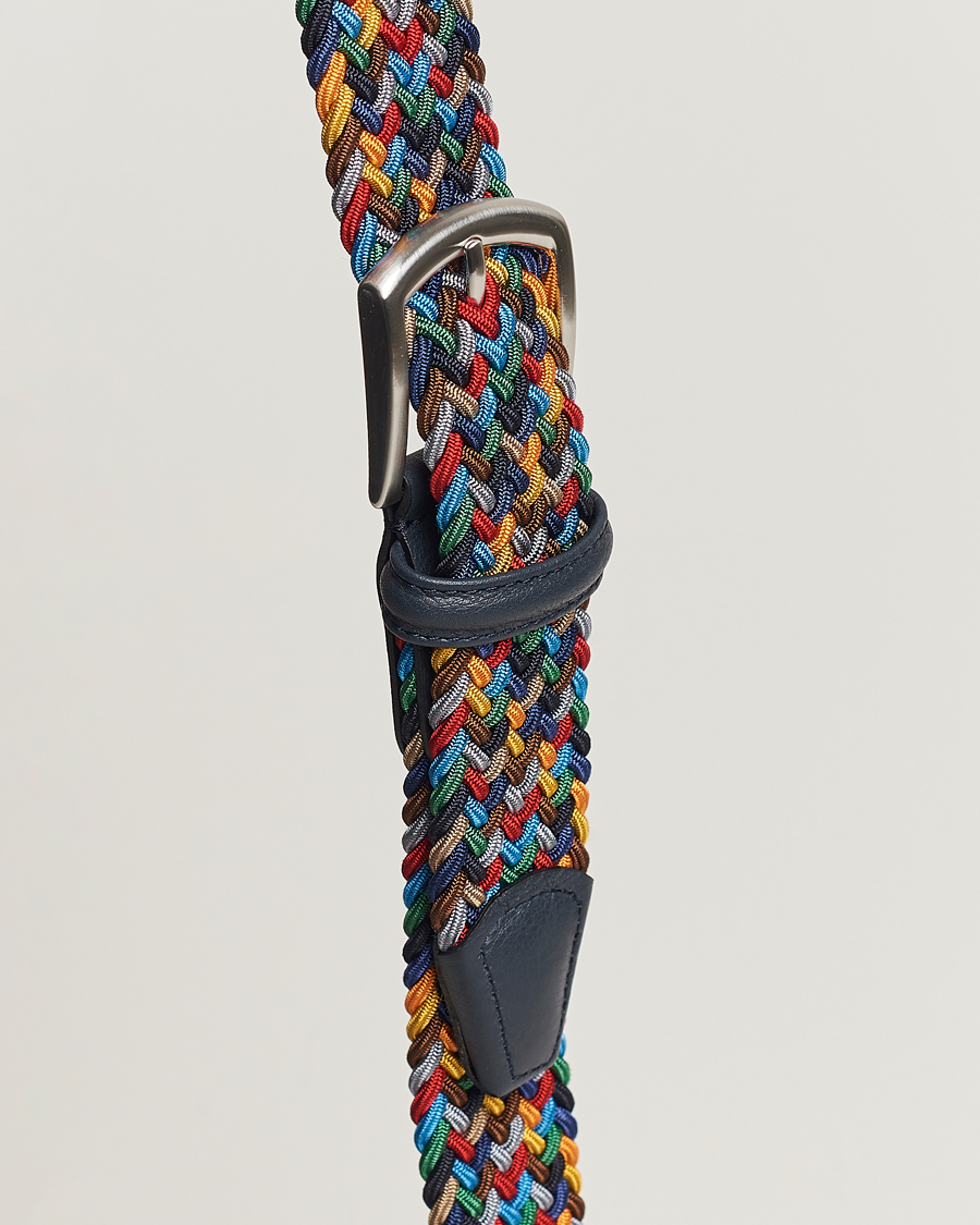 Herre | Belter | Anderson's | Stretch Woven 3,5 cm Belt Dark Multi