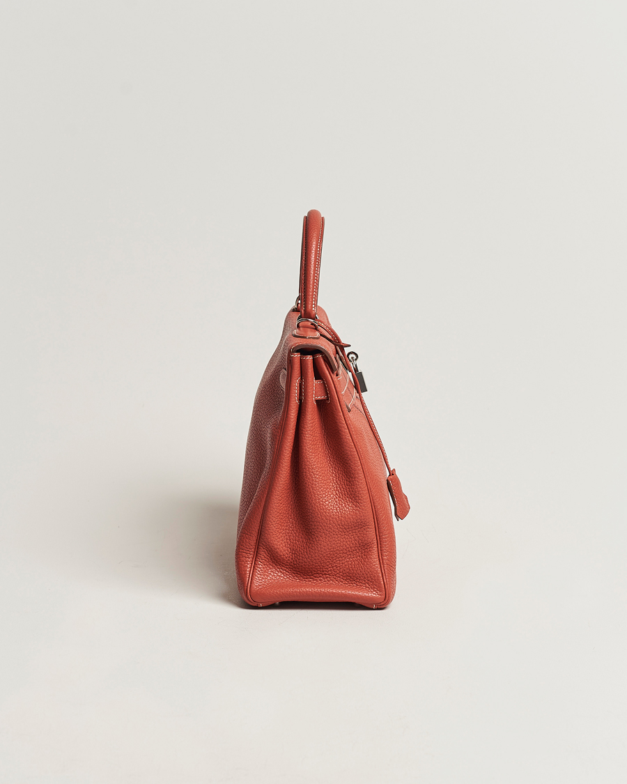 Herre | Hermès Pre-Owned Kelly 35 Handbag Taurillion Clemence Orange | Hermès Pre-Owned | Kelly 35 Handbag Taurillion Clemence Orange