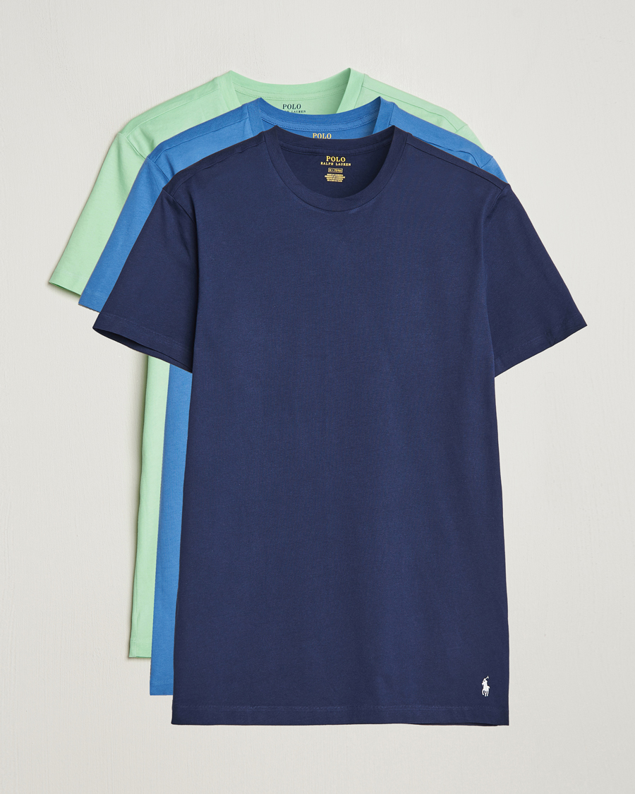 Herre | T-Shirts | Polo Ralph Lauren | 3-Pack Crew Neck T-Shirt Green/Blue/Navy