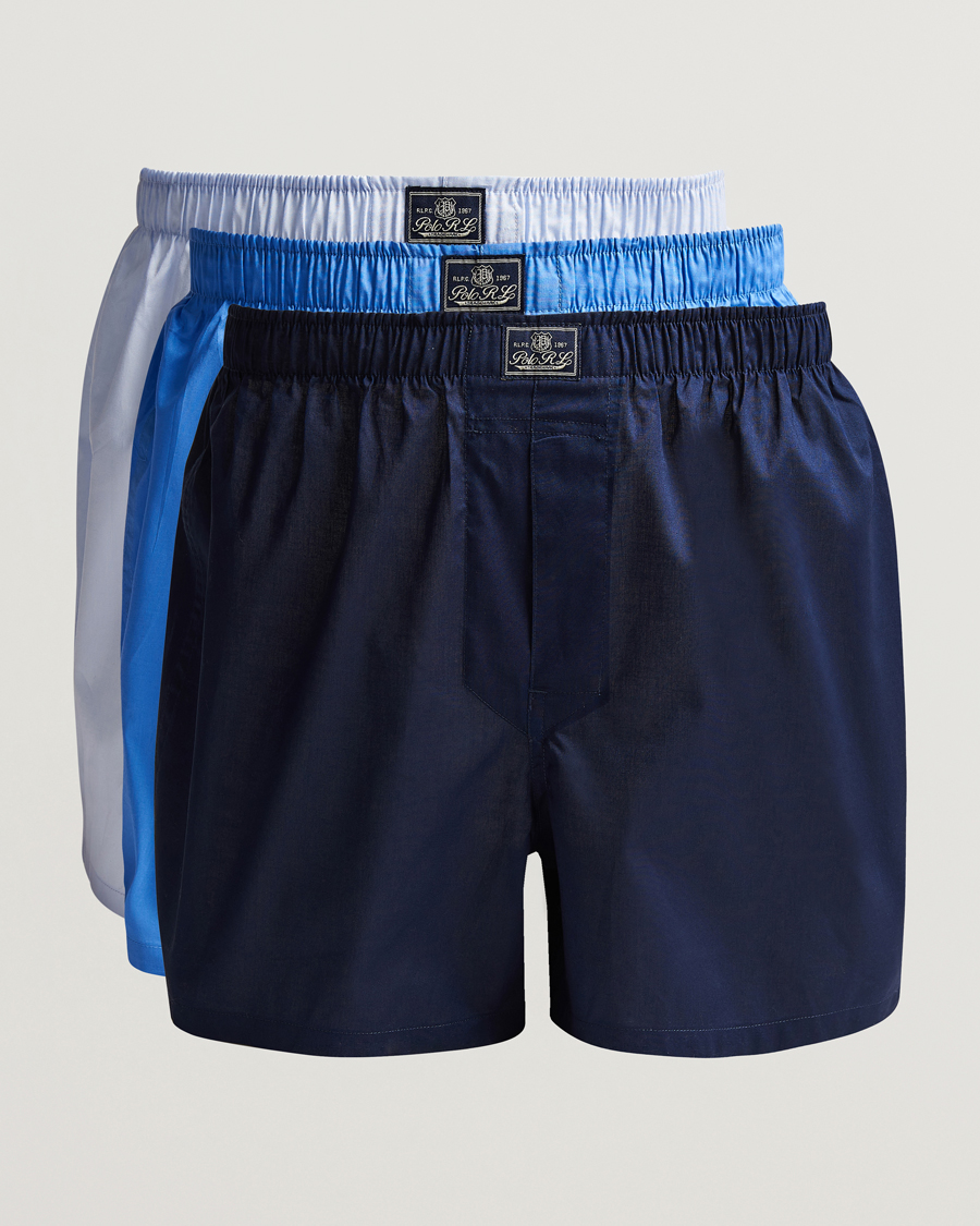 Herre | Undertøy | Polo Ralph Lauren | 3-Pack Woven Boxer Blue/Navy/Oxford Blue