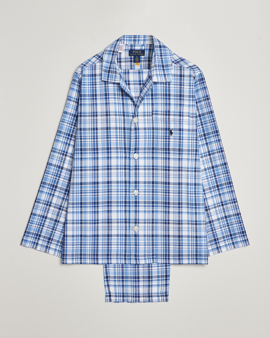 Herre | Pyjamaser og badekåper | Polo Ralph Lauren | Cotton Checked Pyjama Set Blue Plaid