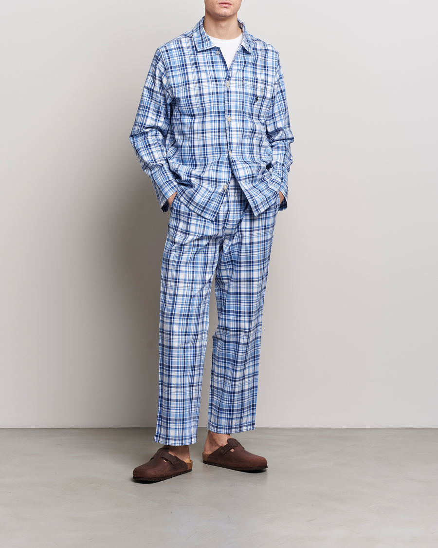 Herre | Pyjamaser og badekåper | Polo Ralph Lauren | Cotton Checked Pyjama Set Blue Plaid