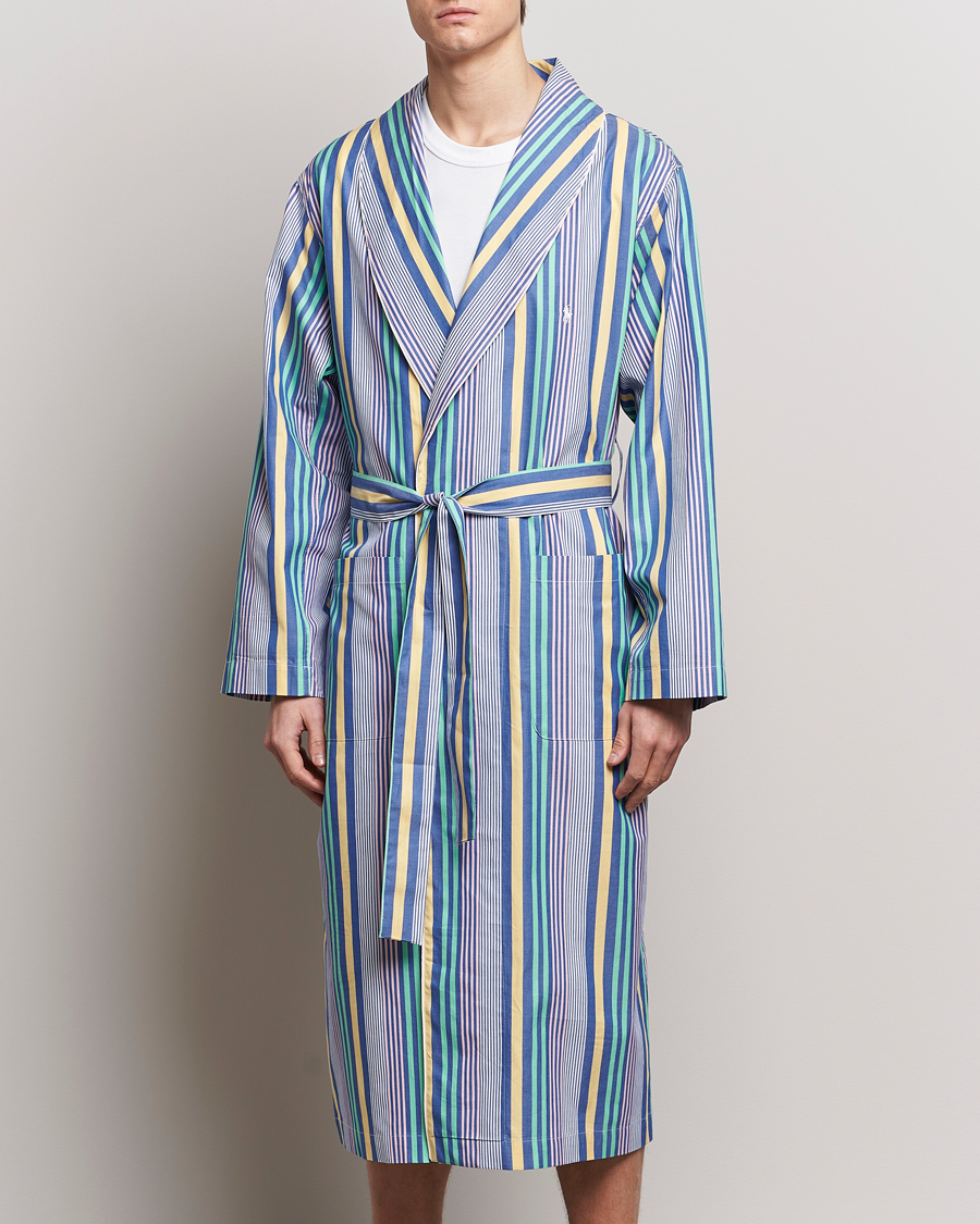Herre | Pyjamaser og badekåper | Polo Ralph Lauren | Oxford Striped Robe Blue/White