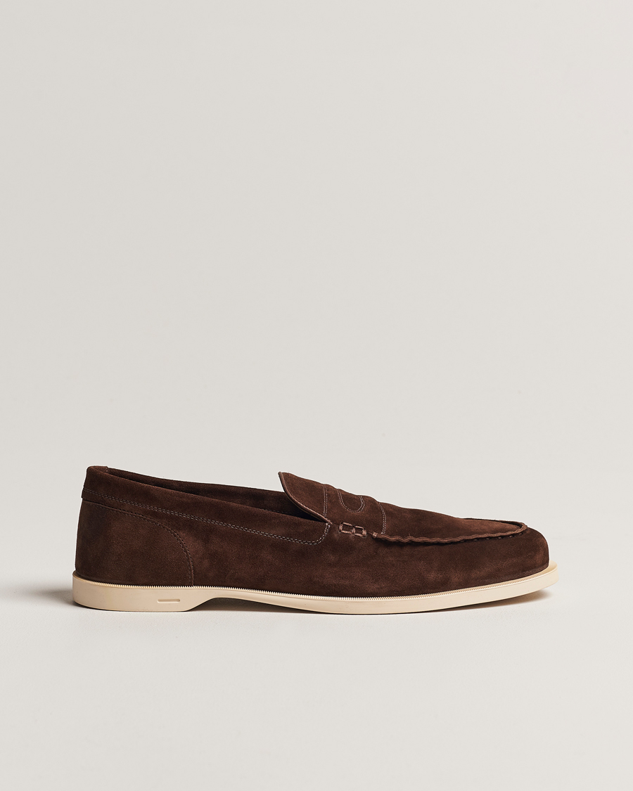 Herre | John Lobb Pace Summer Loafer Dark Brown Suede | John Lobb | Pace Summer Loafer Dark Brown Suede