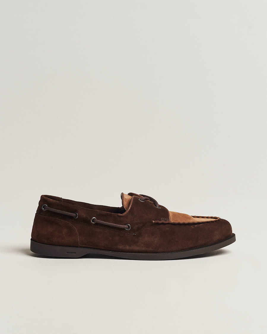 Herre |  | John Lobb | Soil Boat Shoe Dark Brown/Cognac Suede