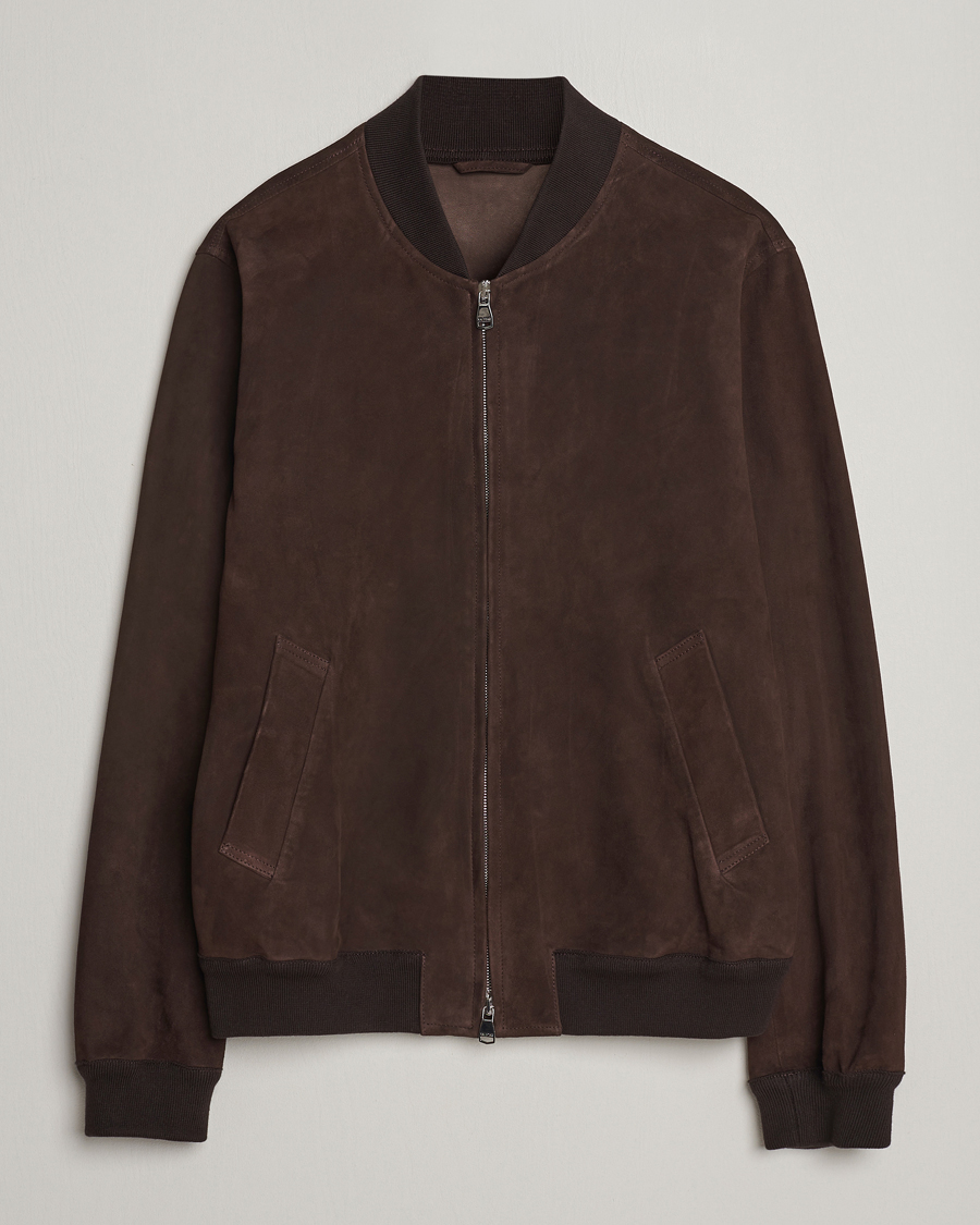 Herre | Jakker | Valstar | Zip Suede Jacket Dark Brown