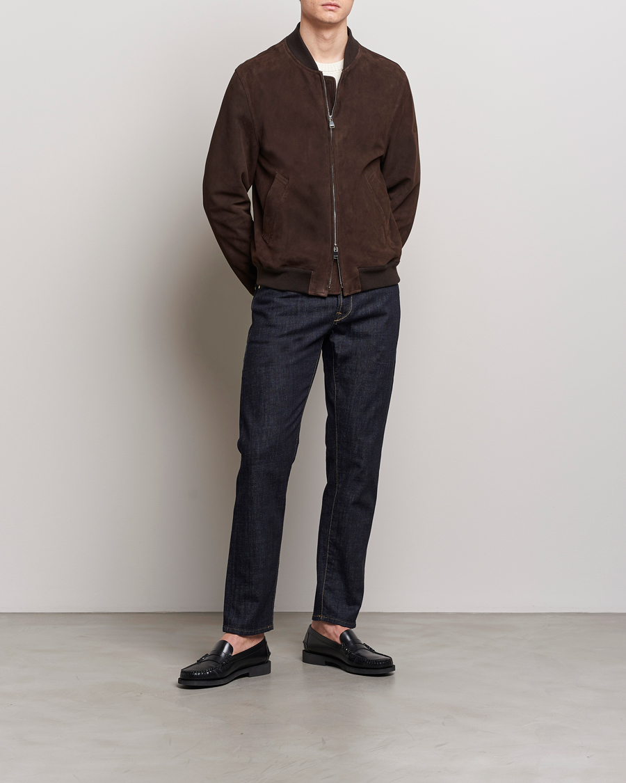Herre | Jakker | Valstar | Zip Suede Jacket Dark Brown