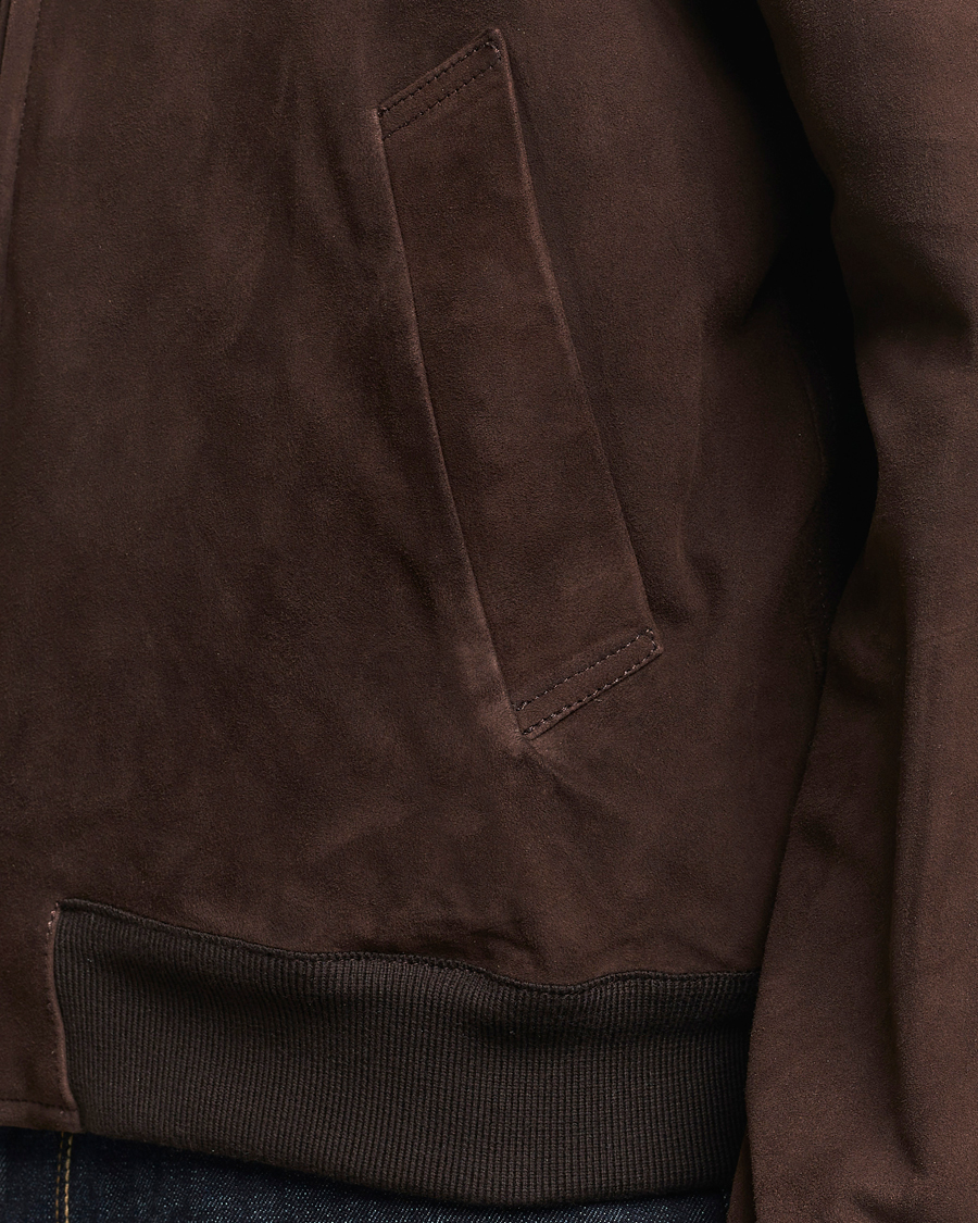 Herre | Jakker | Valstar | Zip Suede Jacket Dark Brown