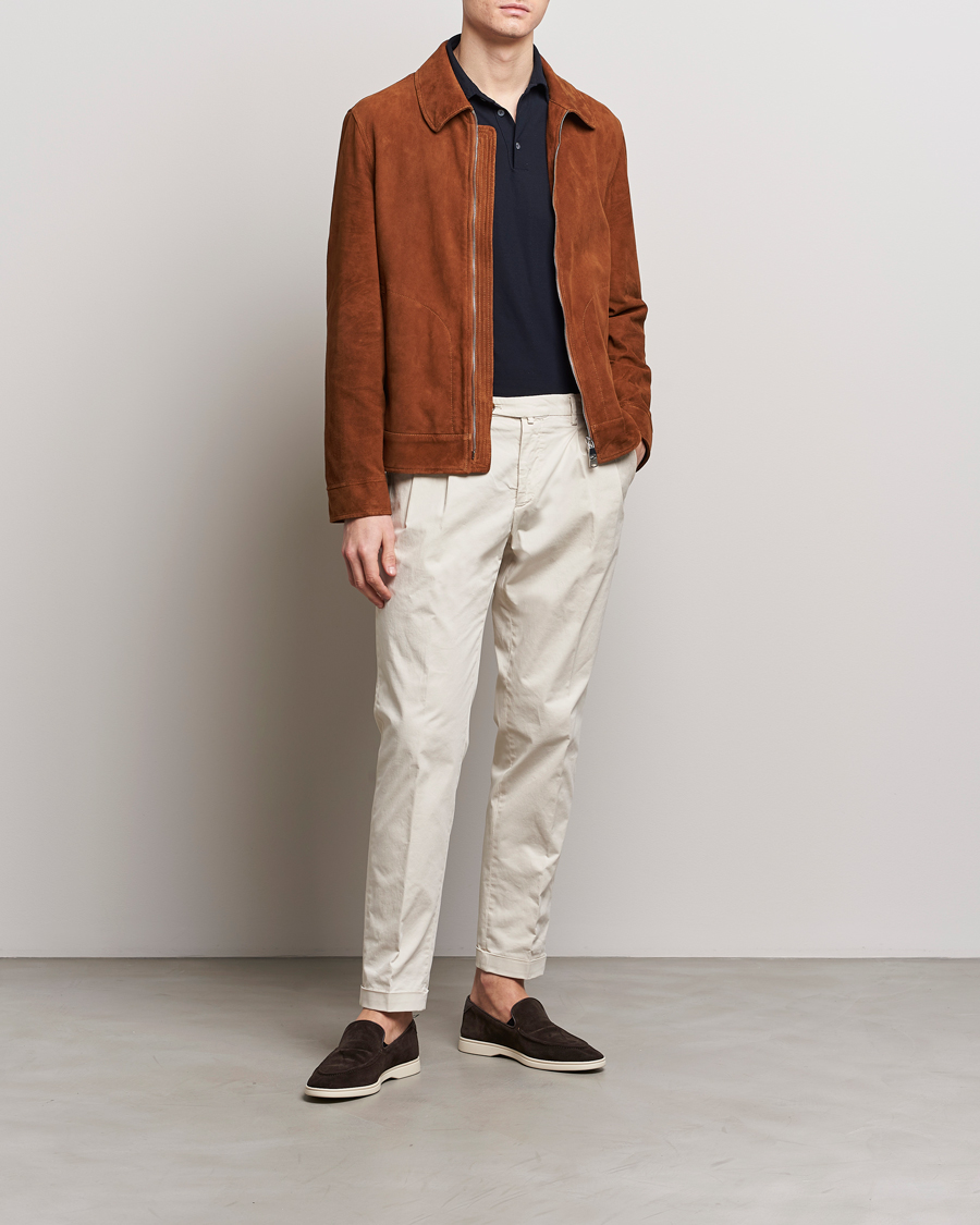 Herre | Jakker | Valstar | Suede Zip Bomber Jacket Sandal
