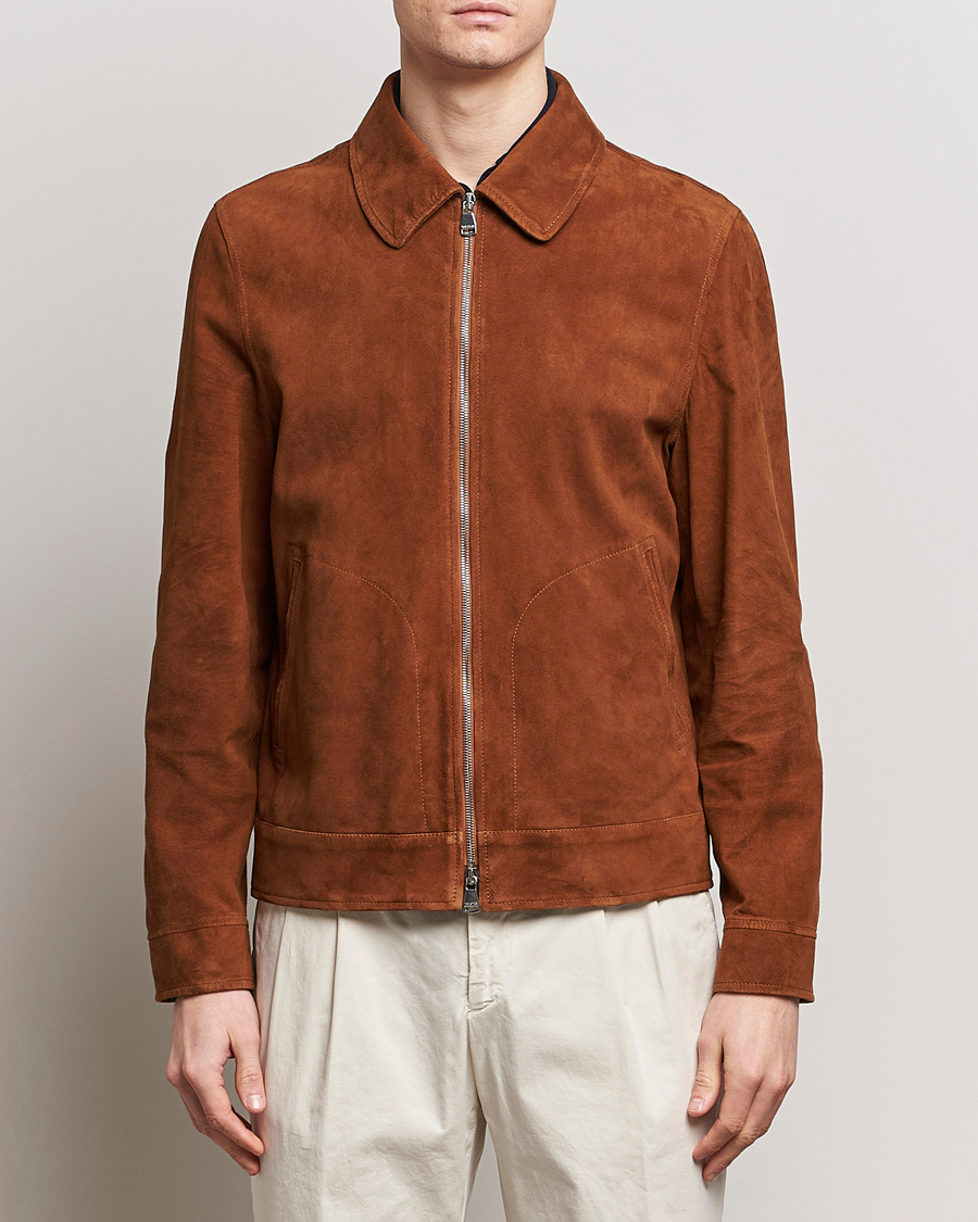 Herre | Høstjakker | Valstar | Suede Zip Bomber Jacket Sandal