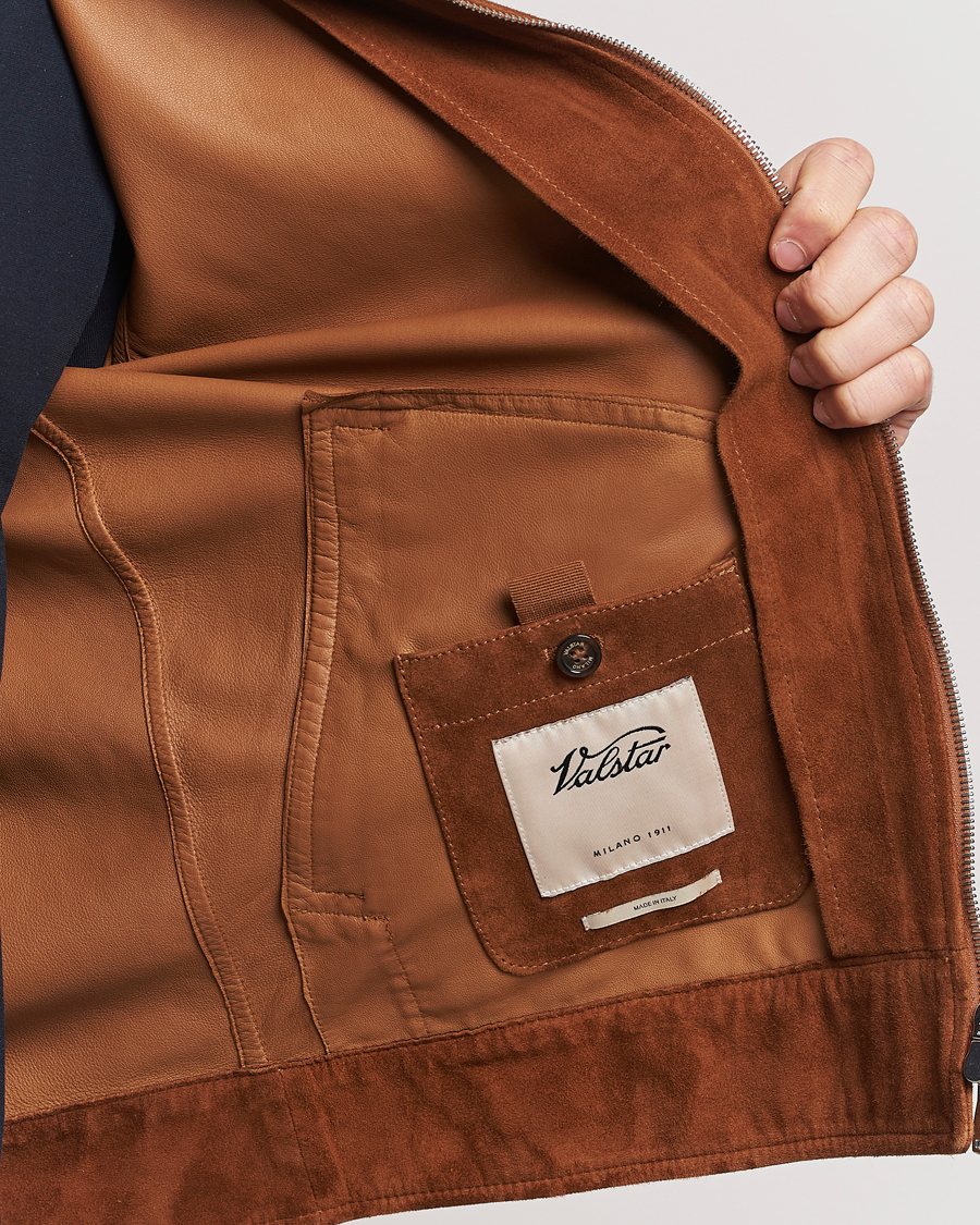 Herre | Jakker | Valstar | Suede Zip Bomber Jacket Sandal
