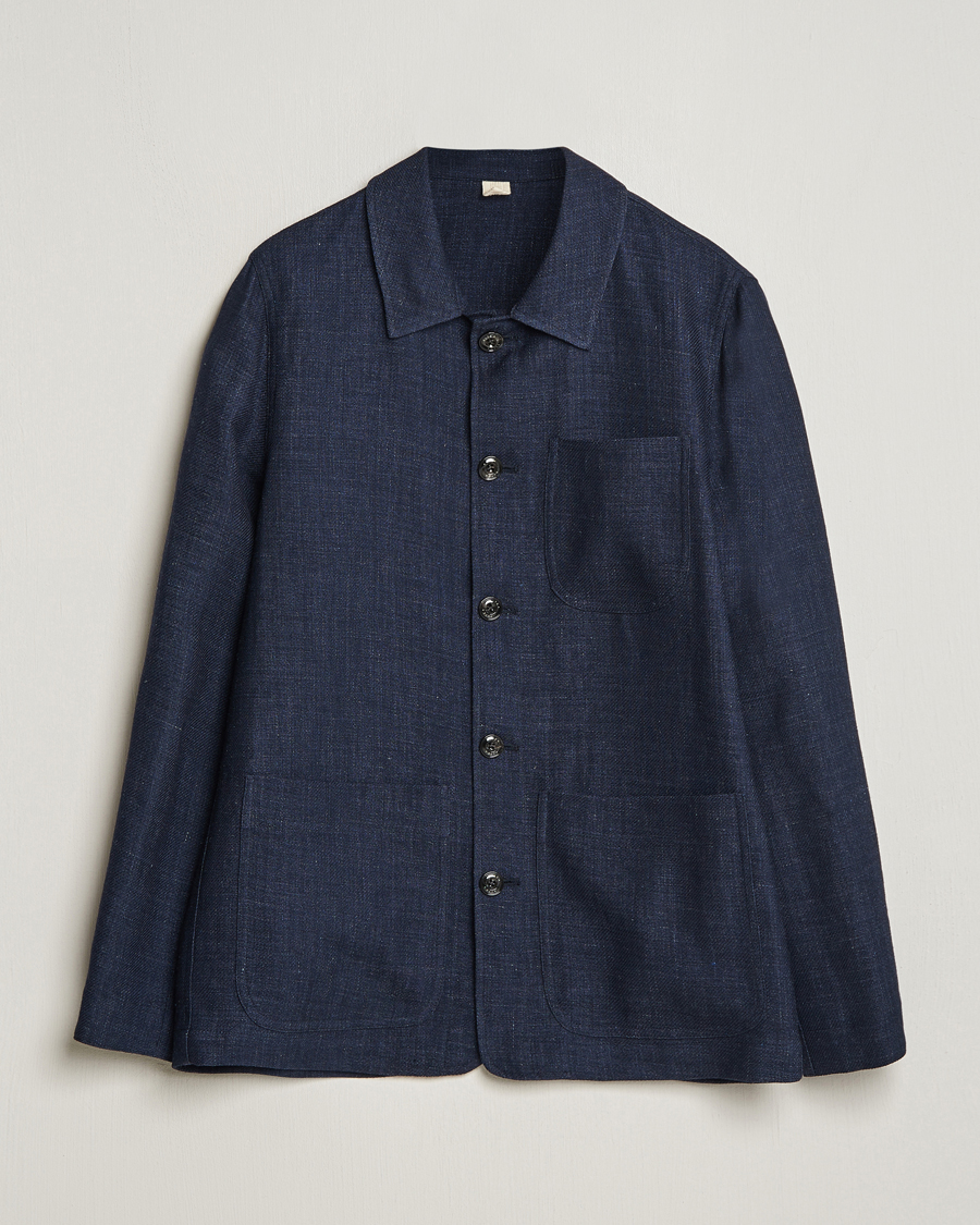 Herre | Jakker | Altea | Wool/Linen Chore Jacket Navy