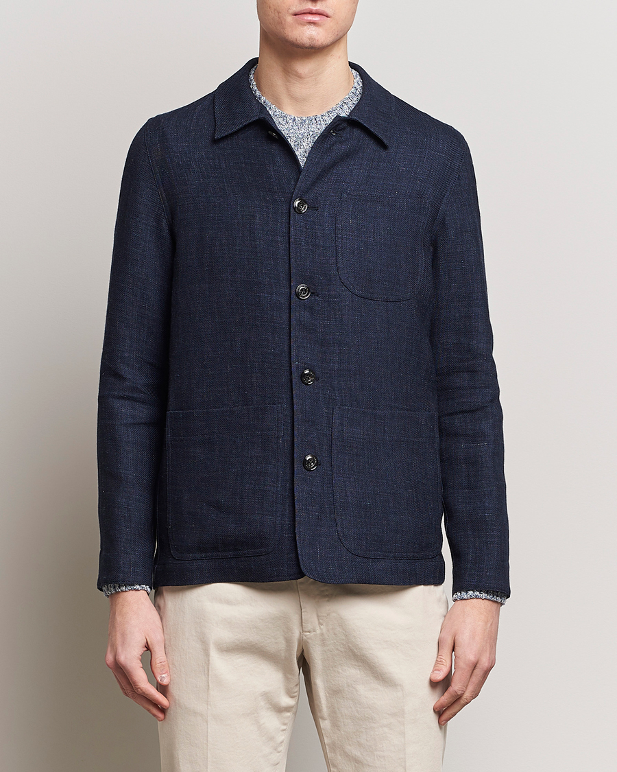 Herre | Jakker | Altea | Wool/Linen Chore Jacket Navy