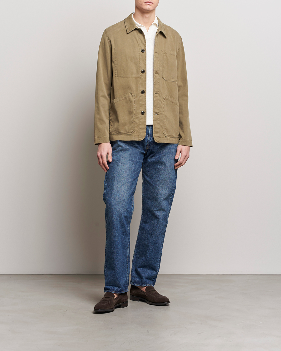 Herre | Jakker | Altea | Soft Cotton Shirt Jacket Olive