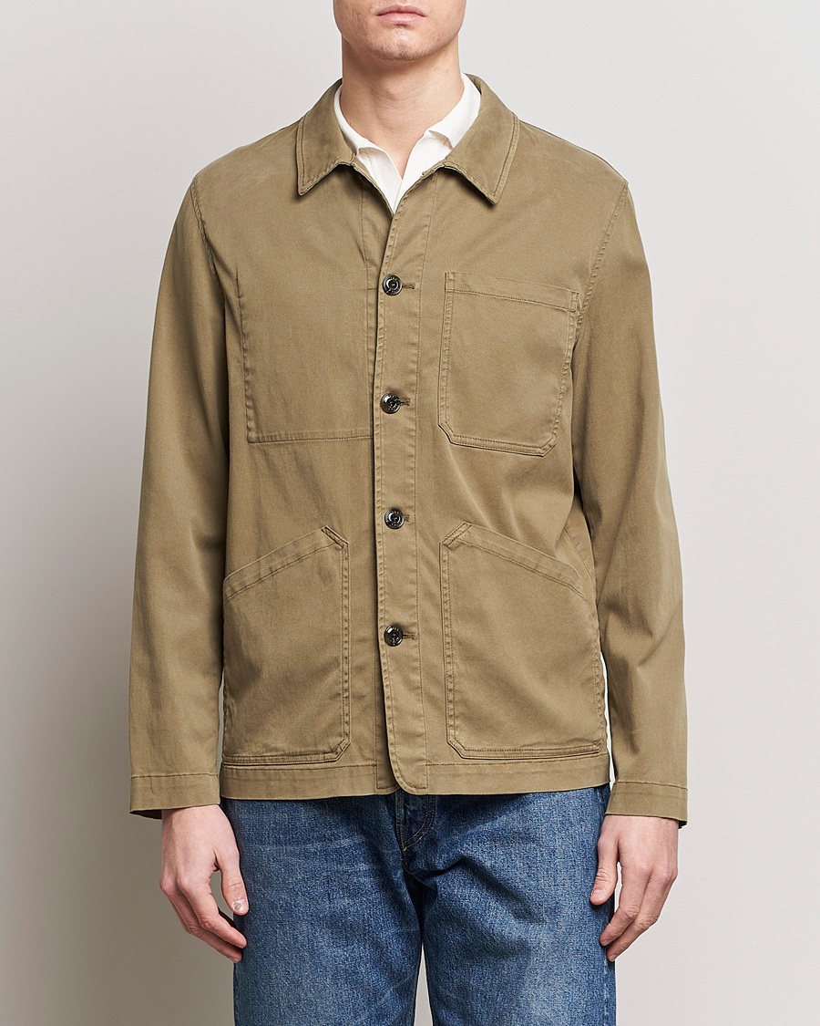 Herre | Salg | Altea | Soft Cotton Shirt Jacket Olive