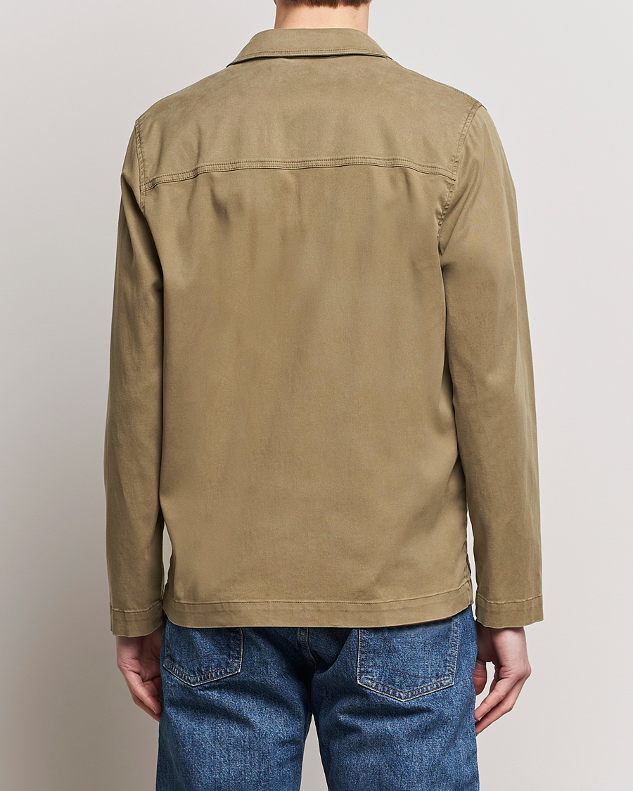 Herre | Jakker | Altea | Soft Cotton Shirt Jacket Olive